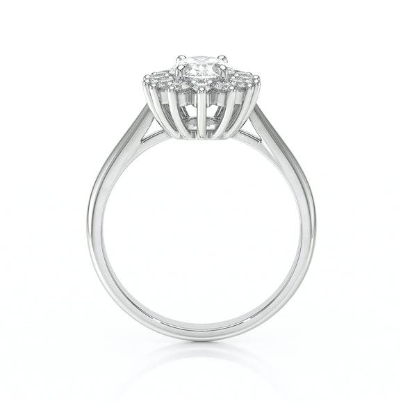 Bague entourage saphir rose et diamant Petite Pompadour