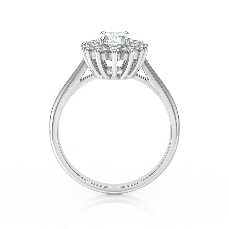 Bague entourage saphir rose et diamant Petite Pompadour