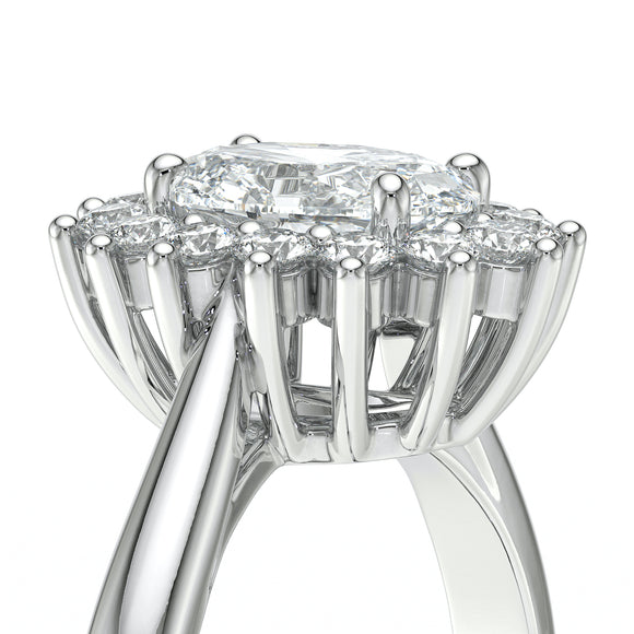 Bague entourage saphir rose et diamant Petite Pompadour