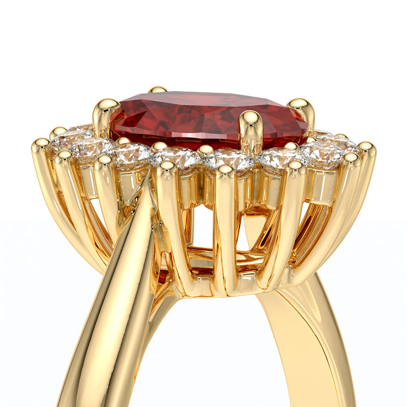 Bague entourage rubis et diamant Petite Pompadour