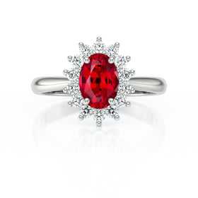 Bague entourage rubis et diamant Petite Pompadour