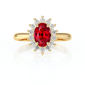 Bague entourage rubis et diamant Petite Pompadour