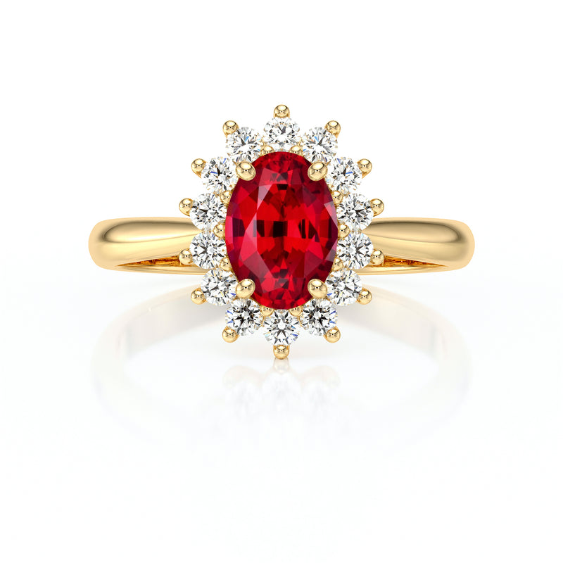 Bague entourage rubis et diamant Petite Pompadour
