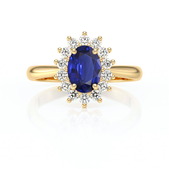 Bague entourage saphir et diamant Petite Pompadour