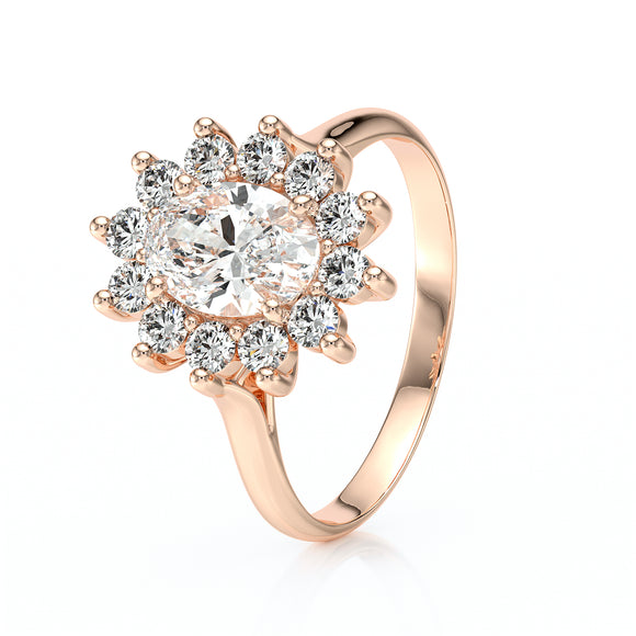 Bague entourage diamant Pompadour