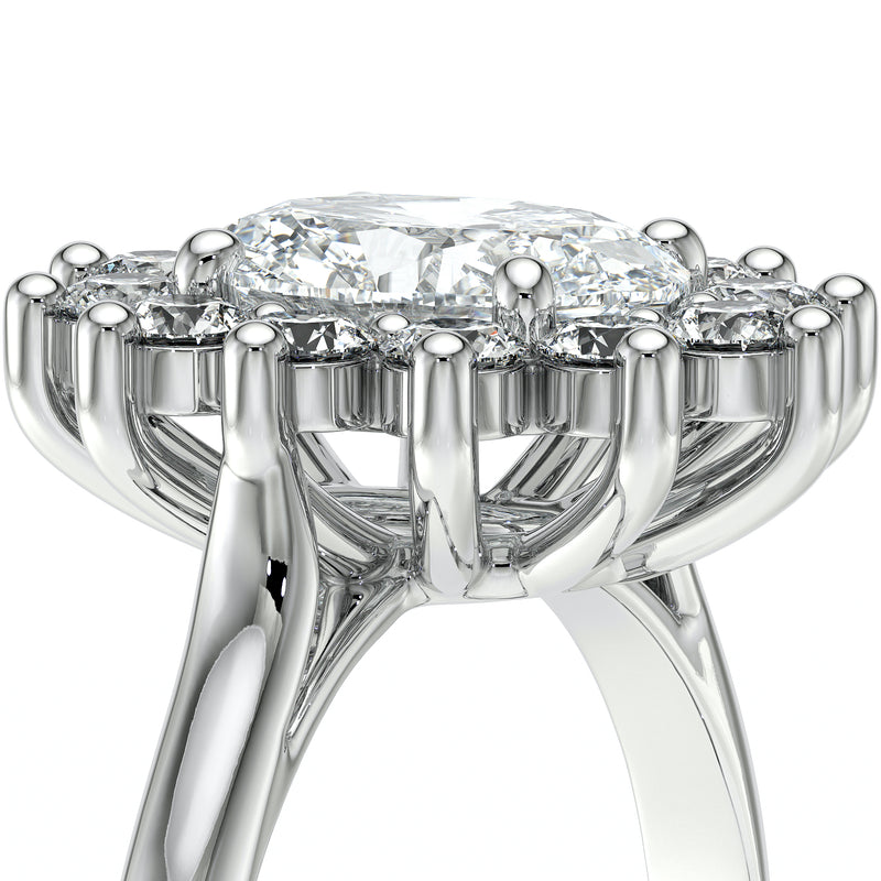 Bague entourage saphir rose et diamant Pompadour