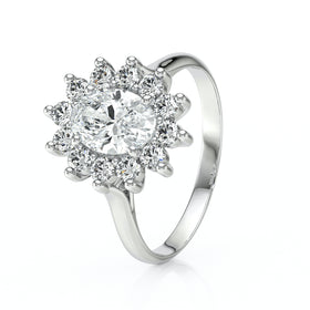 Bague entourage diamant Pompadour