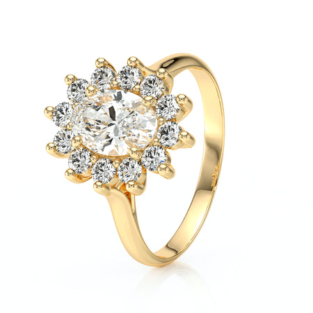 Bague entourage diamant Pompadour