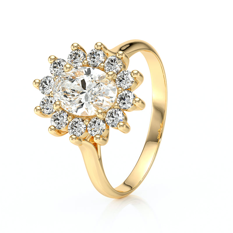 Bague entourage diamant Pompadour