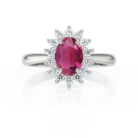 Bague entourage tourmaline et diamant Petite Pompadour