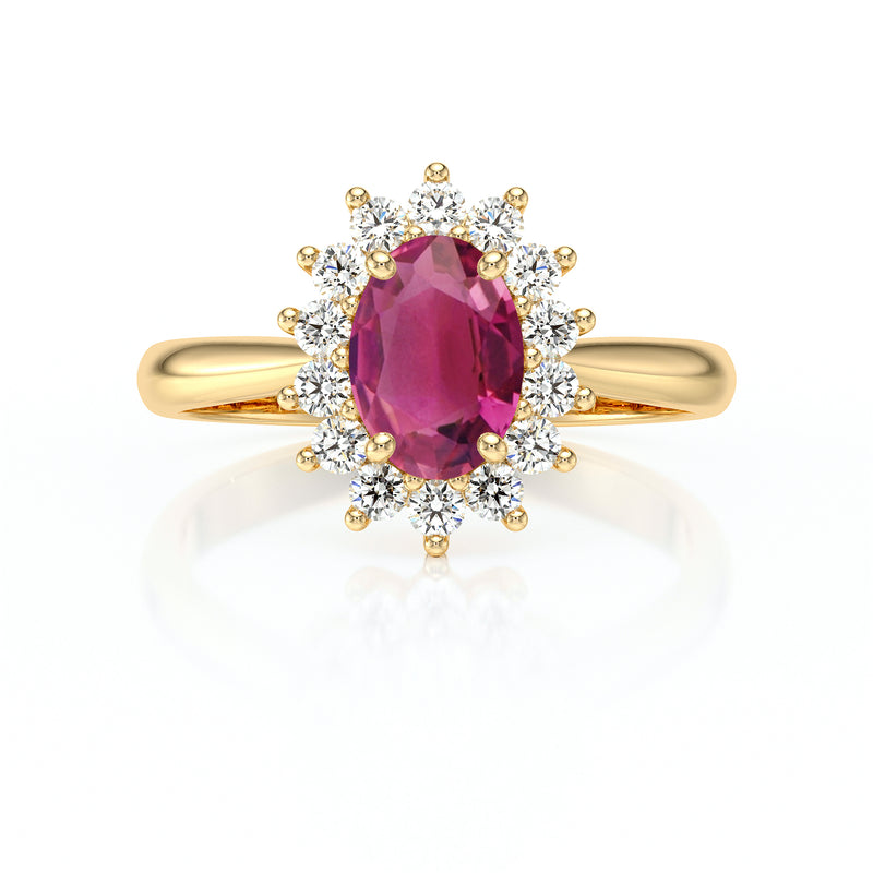 Bague entourage tourmaline et diamant Petite Pompadour