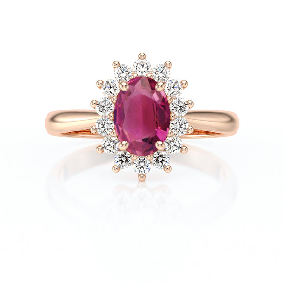 Bague entourage tourmaline et diamant Petite Pompadour