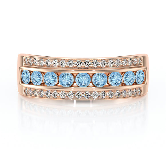 Bague aigue-marine diamant Illumine Moi - 6