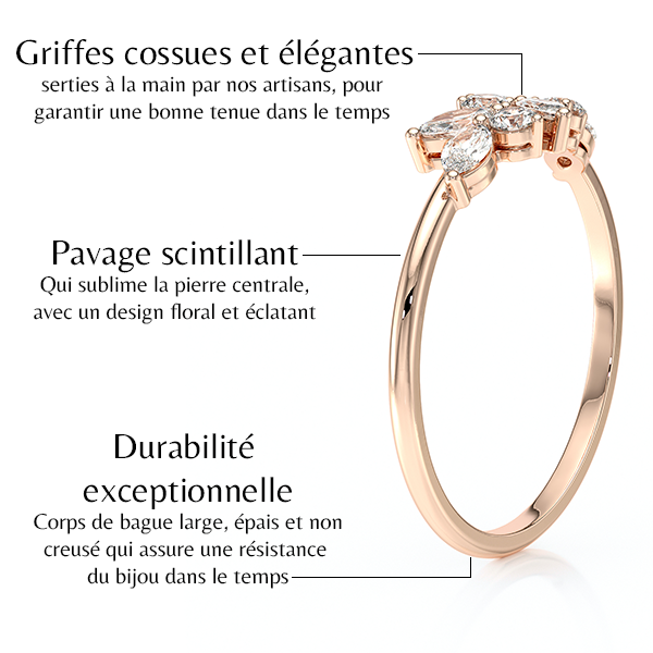 Bague diamant Florale - 3