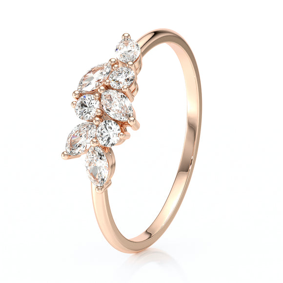 Bague émeraude et diamant Florale - 3