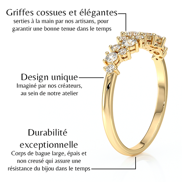 Bague diamant Florale - 4