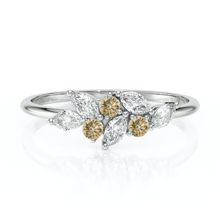 Bague diamant cognac Florale - 3