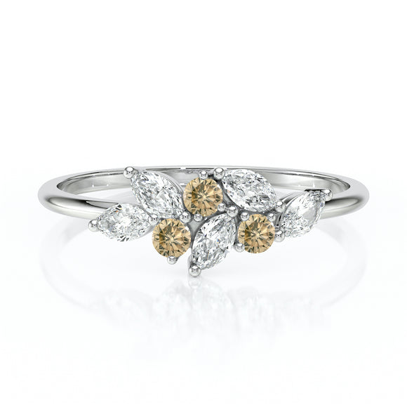 Bague diamant cognac Florale - 3