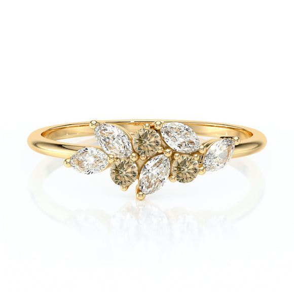 Bague diamant cognac Florale - 3