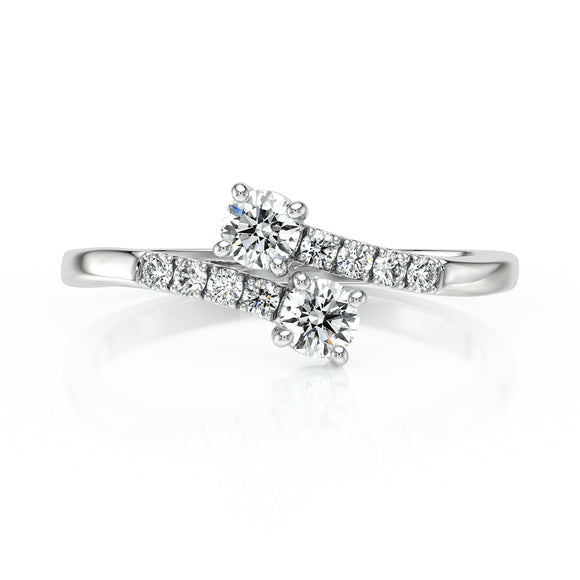 Solitaire accompagné diamant Toi et Moi