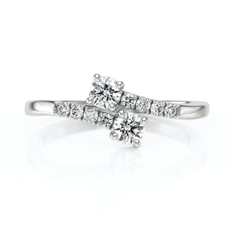 Solitaire accompagné diamant Toi et Moi