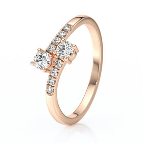 Solitaire accompagné diamant Toi et Moi
