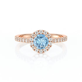 Bague entourage aigue-marine diamant Coup de Foudre - 10