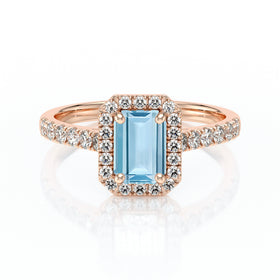 Bague entourage aigue-marine et diamant Promets Moi - 8