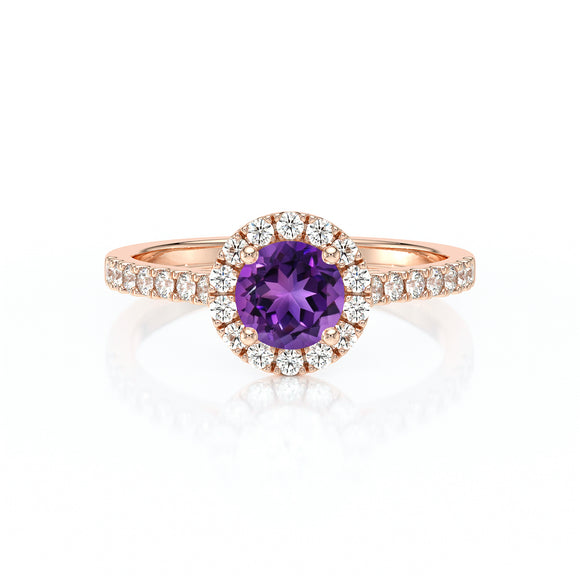 Bague entourage améthyste diamant Coup de Foudre - 10