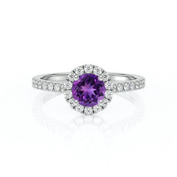 Bague entourage améthyste diamant Coup de Foudre - 10