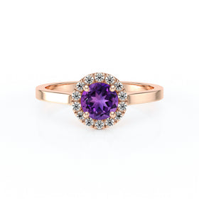 Bague entourage améthyste diamant Coup de Foudre - 14