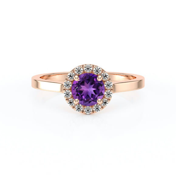 Bague entourage améthyste diamant Coup de Foudre - 14