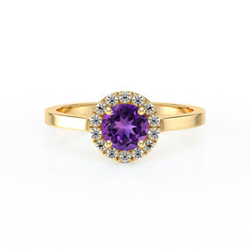 Bague entourage améthyste diamant Coup de Foudre - 14