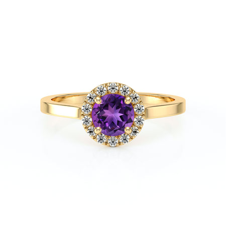 Bague entourage améthyste diamant Coup de Foudre - 14