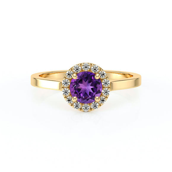 Bague entourage améthyste diamant Coup de Foudre - 14
