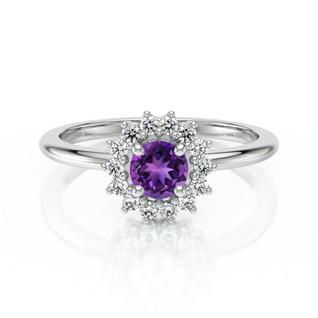 Bague entourage améthyste et diamant Coup de Foudre - 4