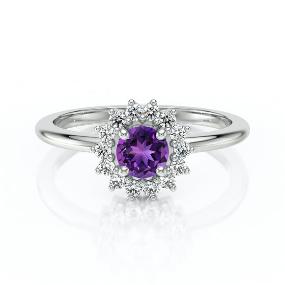 Bague entourage améthyste et diamant Coup de Foudre - 4