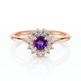 Bague entourage améthyste et diamant Coup de Foudre - 4