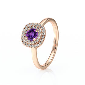 Bague entourage améthyste diamant Coup de Foudre - 8