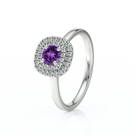 Bague entourage améthyste diamant Coup de Foudre - 8