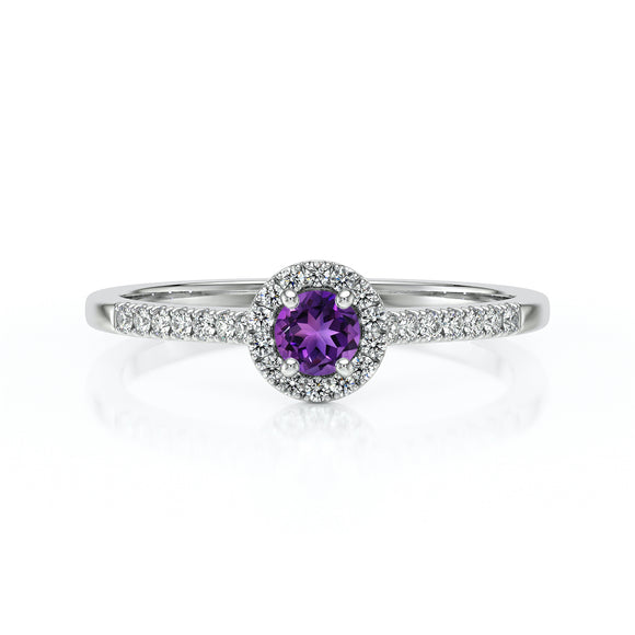 Bague entourage améthyste et diamant Pour la Vie - 1