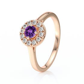 Bague entourage améthyste et diamant Pour la Vie - 2