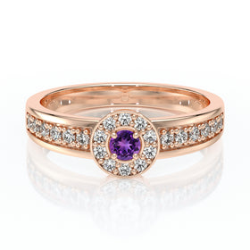 Bague entourage améthyste et diamant Pour la Vie - 3