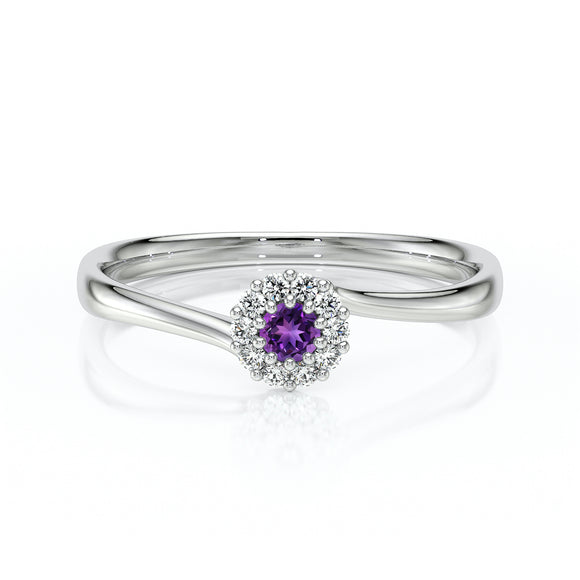 Bague entourage améthyste et diamant Pour la Vie - 6