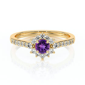 Bague entourage améthyste et diamant Pour la Vie - 8