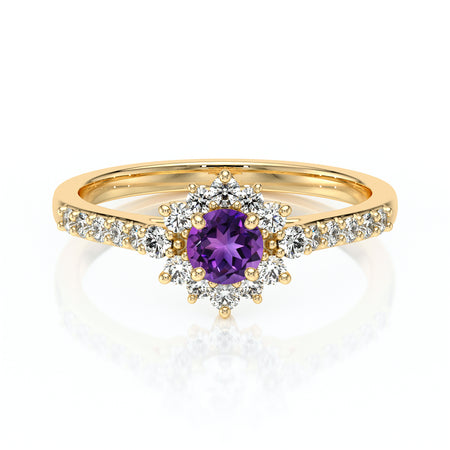 Bague entourage améthyste et diamant Pour la Vie - 8