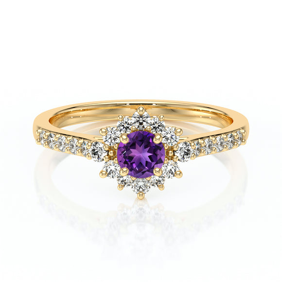 Bague entourage améthyste et diamant Pour la Vie - 8