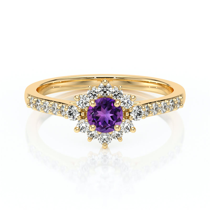 Bague entourage améthyste et diamant Pour la Vie - 8