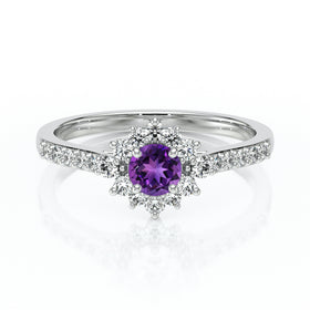 Bague entourage améthyste et diamant Pour la Vie - 8