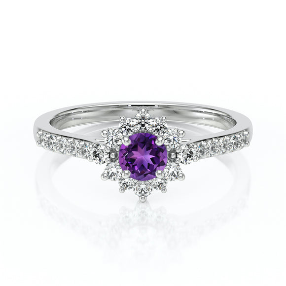 Bague entourage améthyste et diamant Pour la Vie - 8